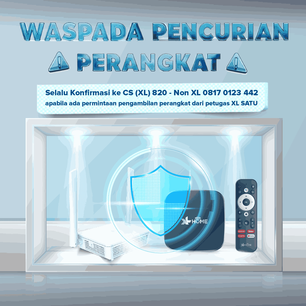 Banner informasi keamanan perangkat XL SATU